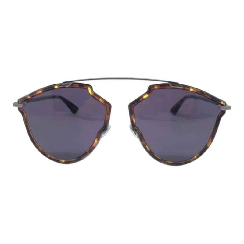 DIOR Metal Irregular Shape Sunglasses Women's Tortoiseshell-1