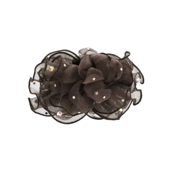 ROYALSASA Silk Chiffon, Faux Crystal Hair Clips Women's