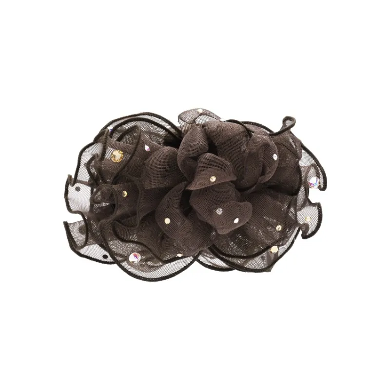 ROYALSASA Silk Chiffon, Faux Crystal Hair Clips Women's-1