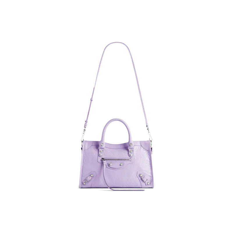Balenciaga Arena Lambskin Tote Bag Shopping Bag Shoulder Bag Handbag Small Size Women's Light Purple-1