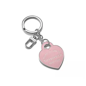 TIFFANY & CO. Leather Keychain Bag Accessory Women's Crystal Pink