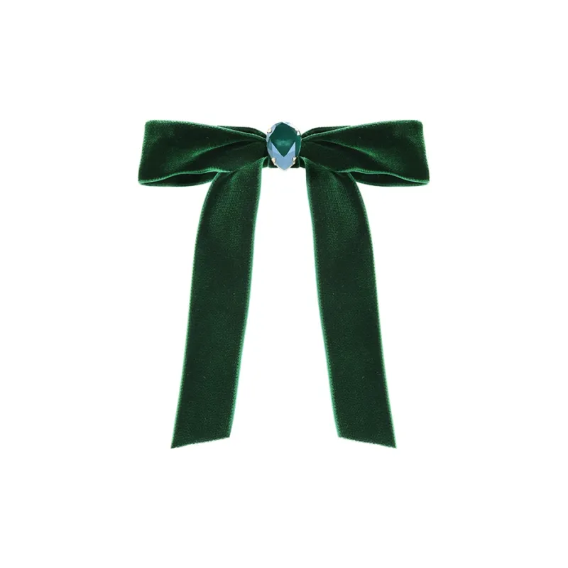 ROYALSASA Velour Faux Crystal Hair Clips Women's-0