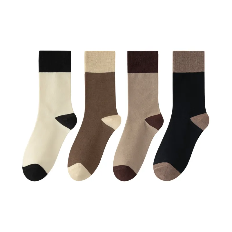XXLLG Spring And Fall Mid Calf Socks Women's 4 Pack-2
