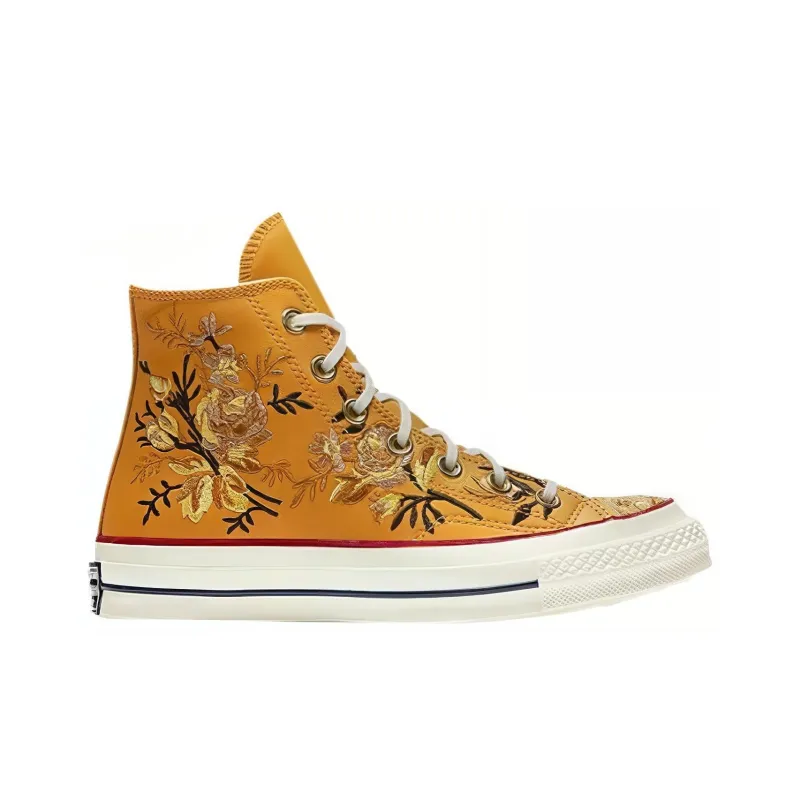 Converse Women's Chuck 70 High 'Parkway Floral Embroidery Turmeric Gold' Women's-1