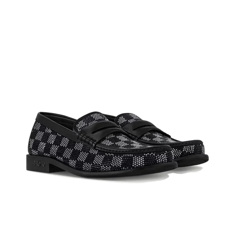 LOUIS VUITTON Loafers Men's Black Silver-3