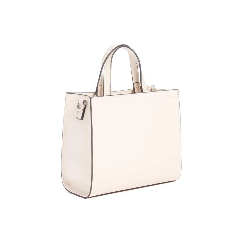GUESS Genuine Leather Tote Bag Shopping Bag Handbag Mini Women's Ecru-1