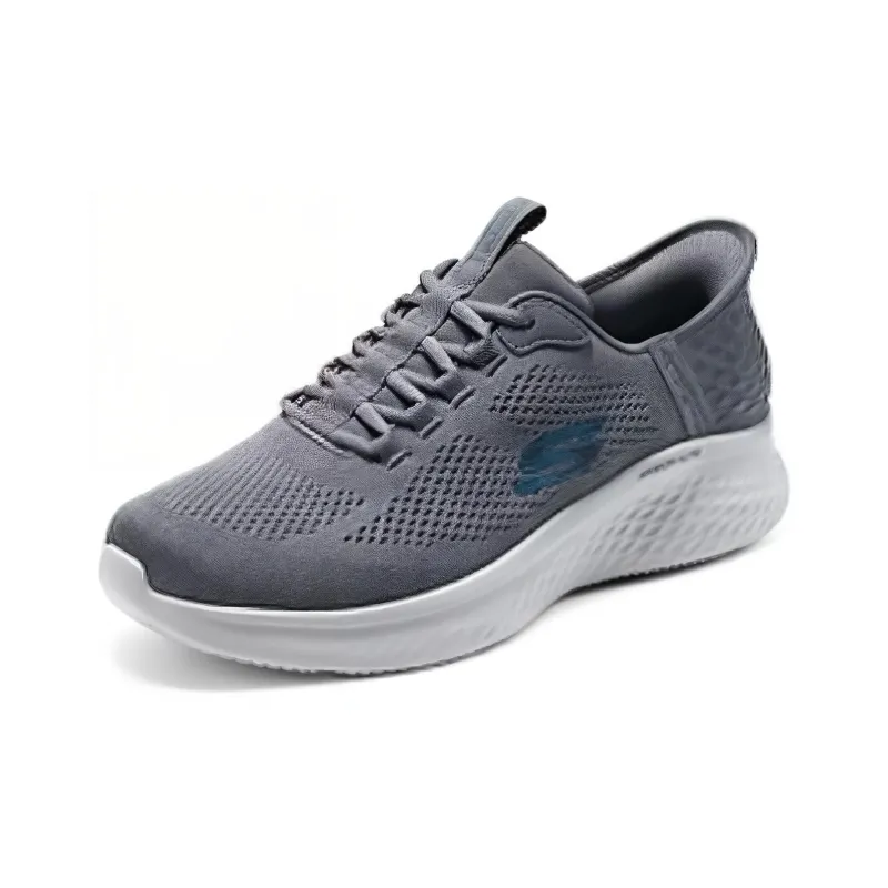 Skechers Skech Lite Pro Cushioned Slip Resistant Low Top Running Shoes Men's Gray Blue-2
