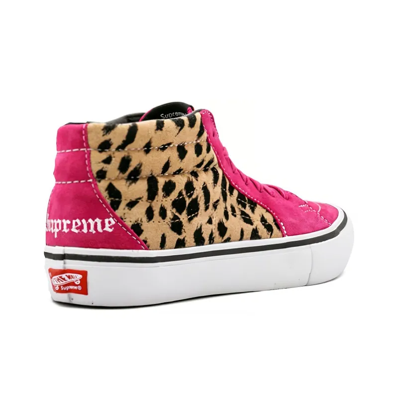 Vans Sk8 Mid Supreme Velvet Leopard Magenta-3