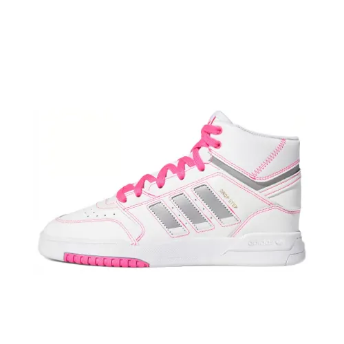 Adidas Originals Drop Step Skateboard Shoes Women's High-Top White/Pink/Gray