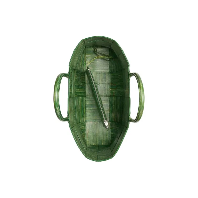 Bottega Veneta Calfskin Tote Bag, Shopping Bag, Handbag Tubas Men's Green-2