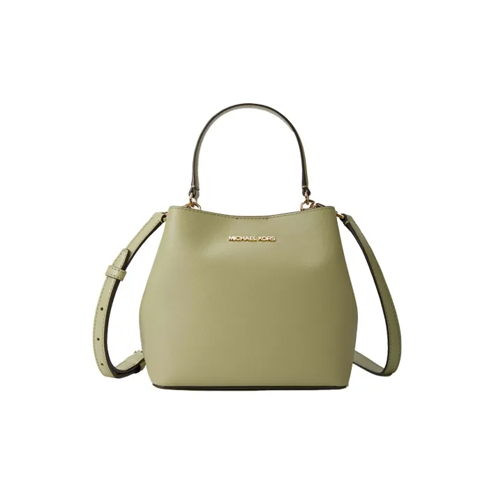 MICHAEL KORS Leather Bucket Bag, Crossbody Handbag Trumpets Women's Macaron Color-2