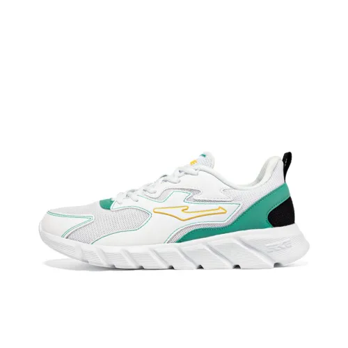 Erke Durable Breathable Lightweight Low Top Running Shoes Men's White Green