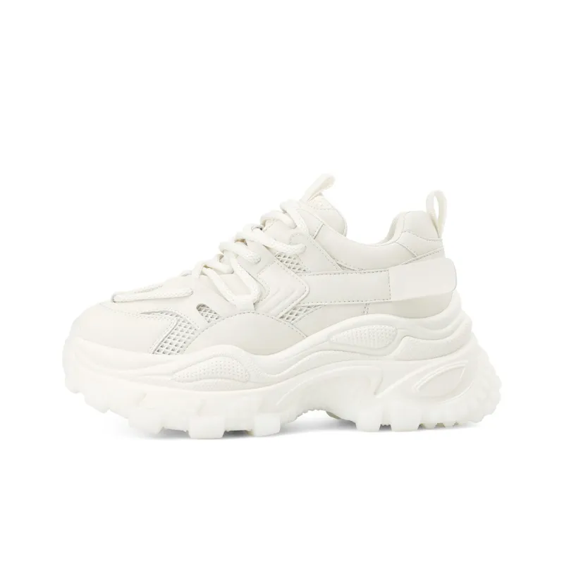 BOERDIQI Wear-Resistant Height Increasing Low-Top Chunky Sneakers Women's-0