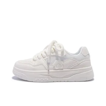 Miss Zhang Slip Resistant Cushioning Wear Resistant Breathable Height Increasing Low Top Skateboard Shoes Women's White
