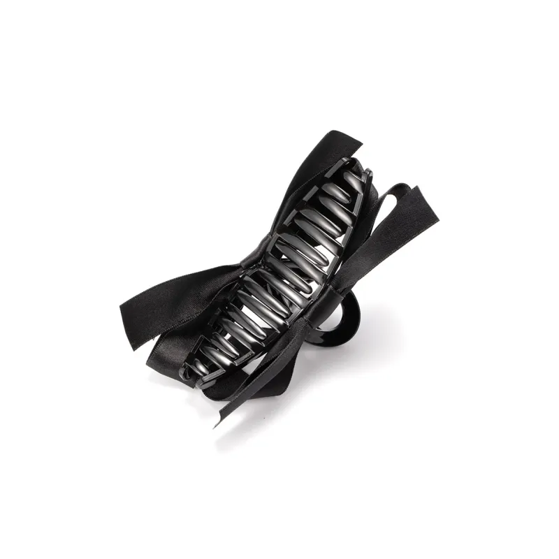 ZANC Satin Hair Clips Women's Black-2