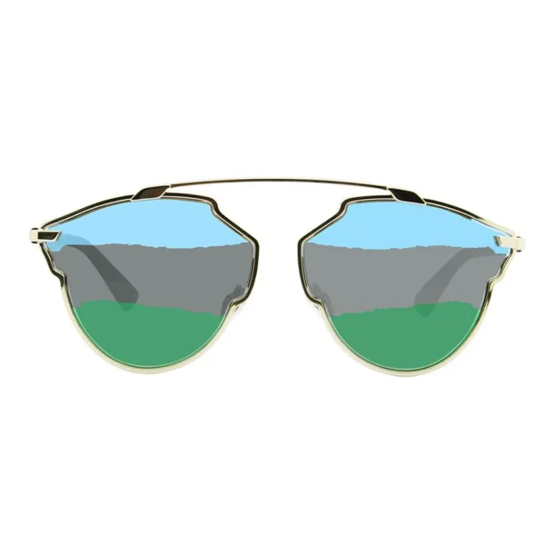 DIOR Alloy Aviator Sunglasses Women's Gold-1