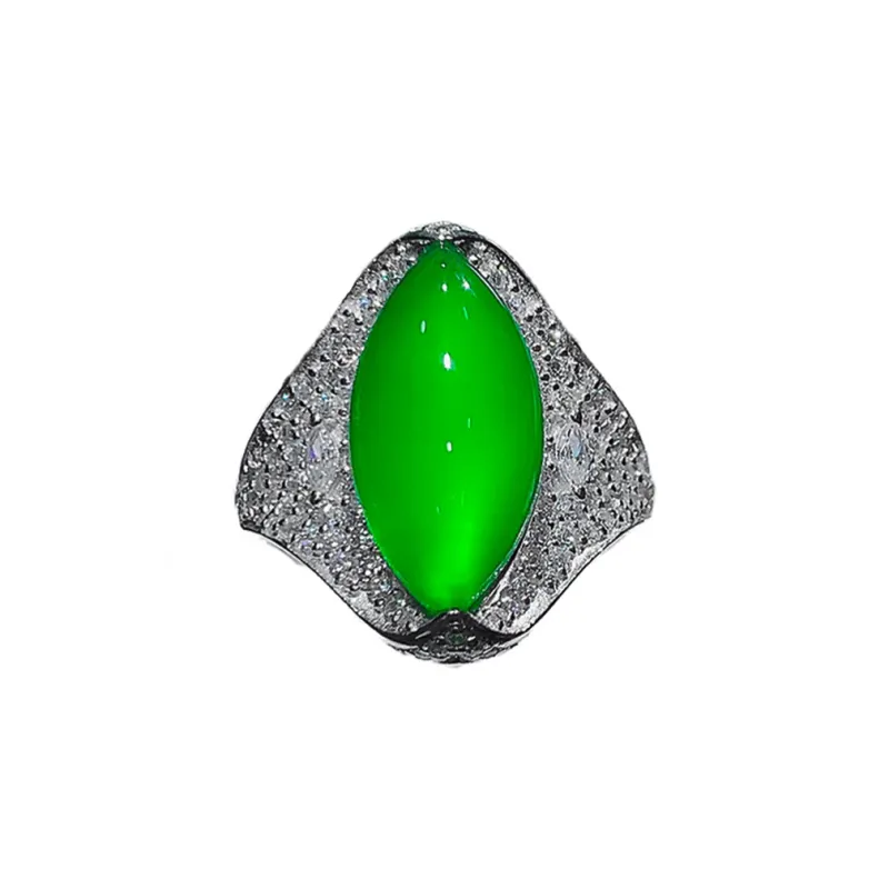 Xifeng Building Chalcedony Jade Rings Unisex-0