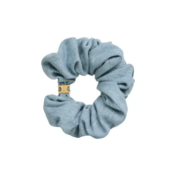 CELINE Scrunchy Denim In Cotton And Brass With Gold Finish