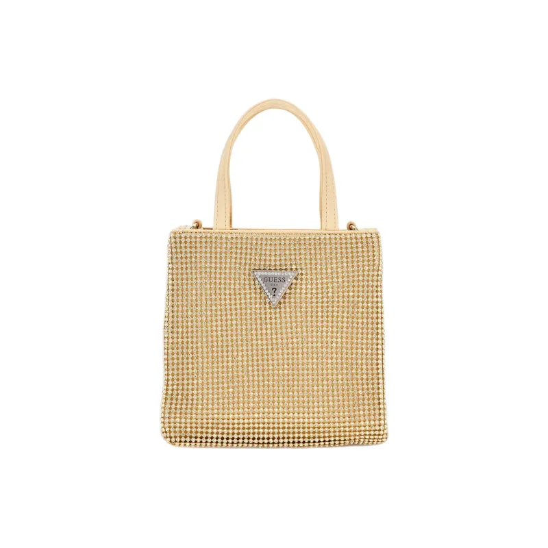 GUESS Faux Leather Tote Bag Shopping Bag Shoulder Bag Crossbody Bag Handbag Women's Gold-0
