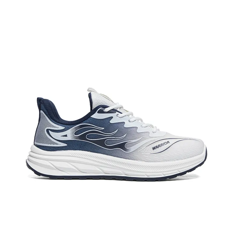 Warrior Running Shoes Wear resistant And Lightweight Low Top Casual Shoes Men's White Dark Blue-1