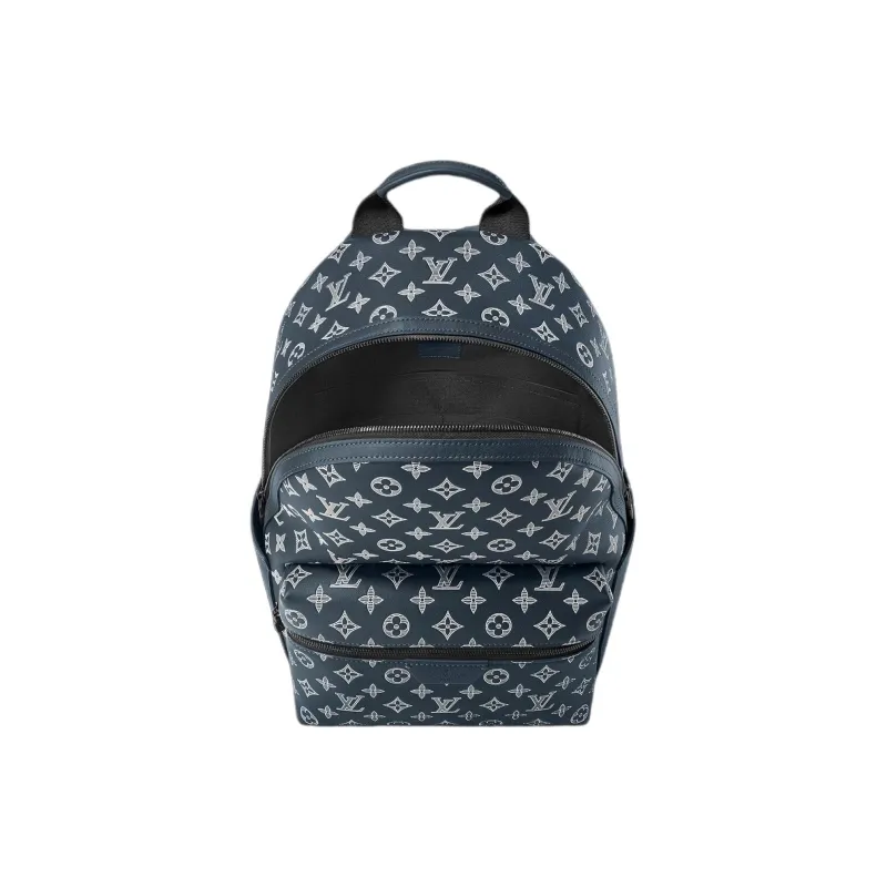 LOUIS VUITTON Monogram Shadow Calfskin Backpack Men's Ink Blue-3