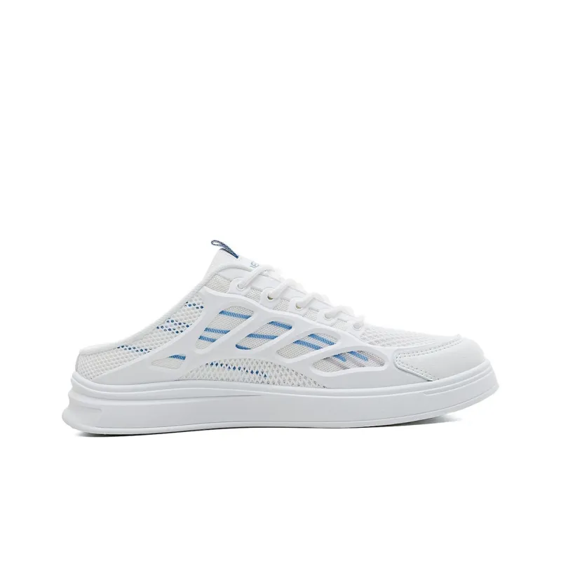 RENBEN Closed Toe Slippers Men's White Light Blue-1