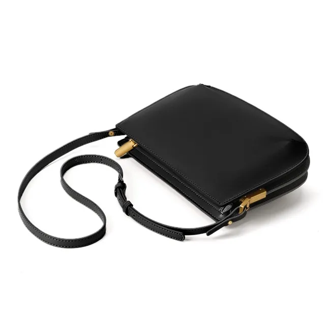 Carnival Keep Cow Leather Shoulder Bag Crossbody Bag Shoulder Bag Women's Black/Burgundy-2
