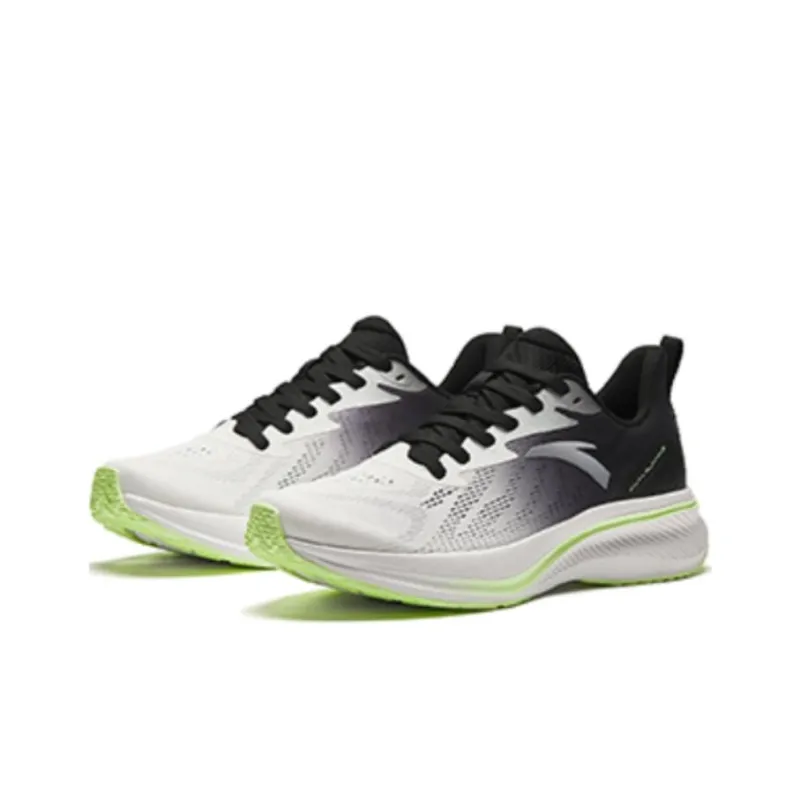 Anta Running Collection Cushioning Wear Resistant Low Top Casual Running Shoes Men's White Black-1