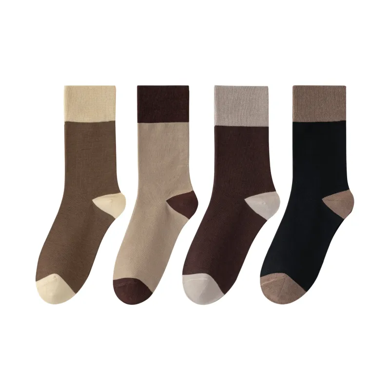 XXLLG Spring And Fall Mid Calf Socks Women's 4 Pack-8