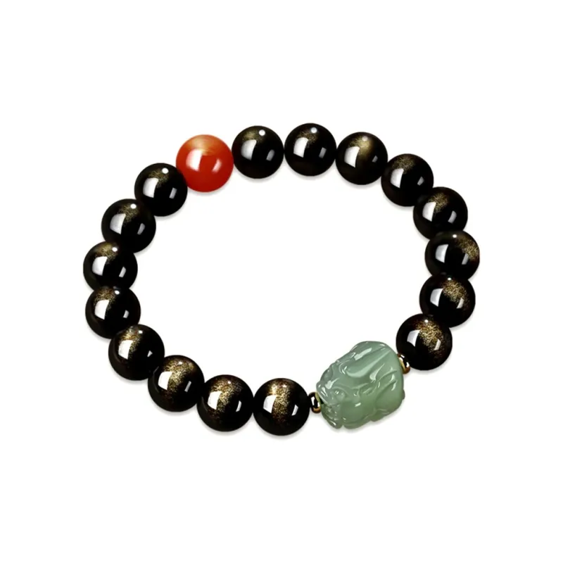 GOLDFISH ALLEY Obsidian Jade Bracelets Unisex-0