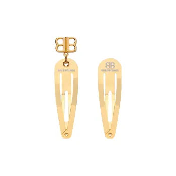 Balenciaga Hair Clips Women's Gold