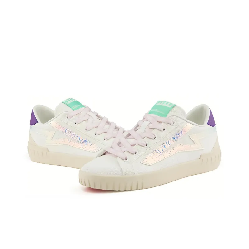 Kappa Height Increasing Abrasion Resistant Slip Resistant Low Top Skateboard Shoes Women's Angora White-3