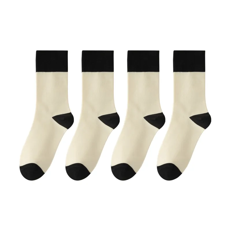 XXLLG Spring And Fall Mid Calf Socks Women's 4 Pack-11