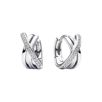 Pandora 925 Sterling Silver Synthetic Cubic Zirconia Earrings Women's Silver