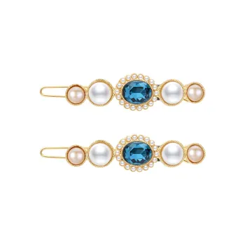 ROYALSASA Alloy, Faux Pearl, Faux Crystal Hair Clips Women's