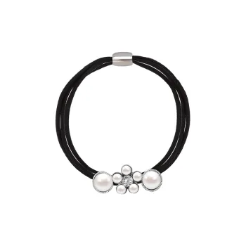ROYALSASA 2 Pack Rubber Band Faux Pearl Hair Tie Hair Tie Women's