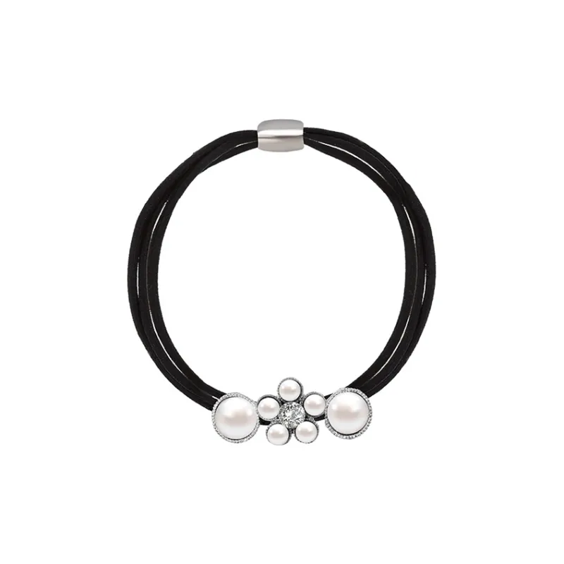 ROYALSASA 2 Pack Rubber Band Faux Pearl Hair Tie Hair Tie Women's-0