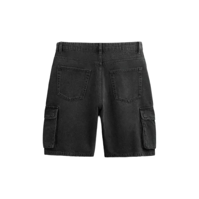 ZARA Denim Shorts Men Black-1