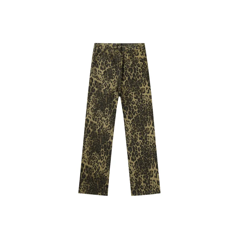 Michael Rock Jeans Unisex Leopard Print-1