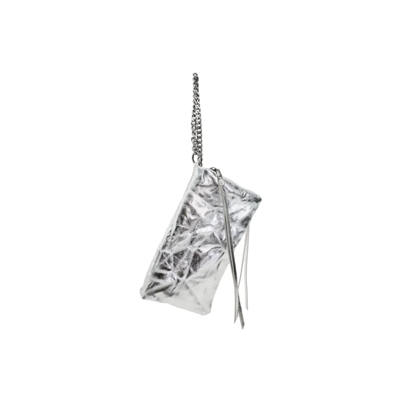 ZARA PU Shoulder Bag Crossbody Bag Mini Women's Silver-6
