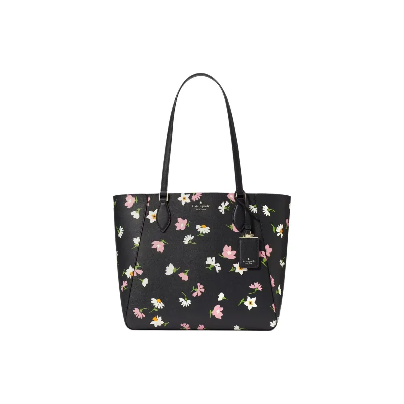 Kate Spade Grain Leather Tote Bag, Shopping Bag, Shoulder Bag, Handbag Women's Black-0