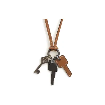 HERMES Calfskin Horn Metal Necklaces Men's Gold