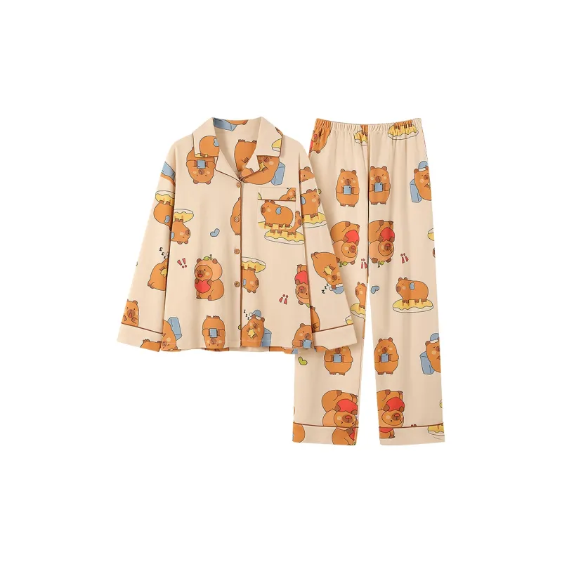 Maultiay Pajama Set Women's Coffee-0
