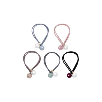 ROYALSASA Rubber Band Faux Pearl Hair Tie Women's