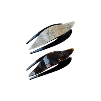 Left Europe Acetate Plate Hair Clips Women's