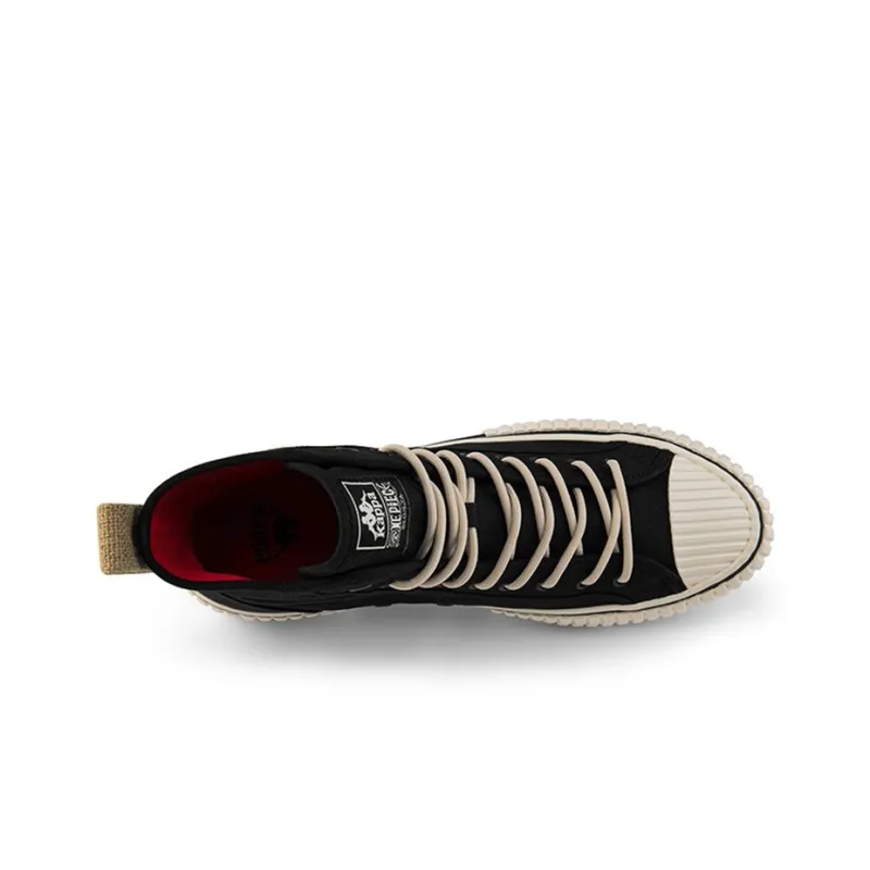 Kappa Wear resistant And Lightweight High Top Canvas Shoes Unisex Black Sea King Co branded Model-2