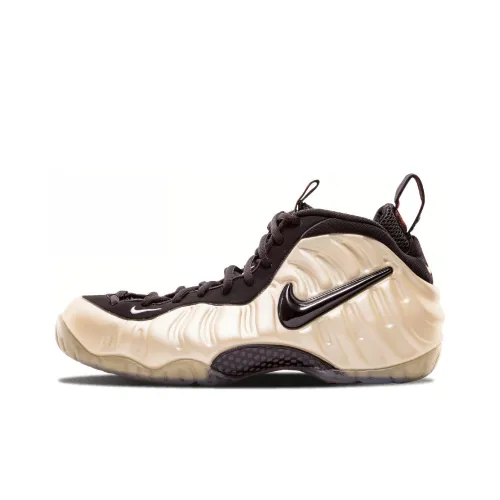 Nike Foamposite Pro Vintage Basketball Shoes Men Mid-Top Pearl White/White/Black Red