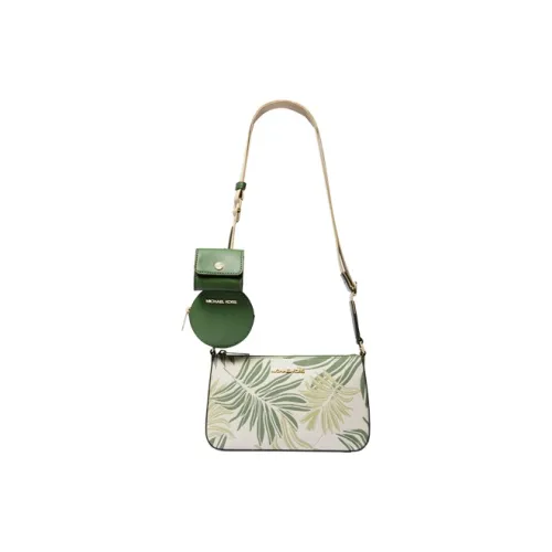 MICHAEL KORS Jet Set Travel Fabric/Leather Shoulder Bag, Crossbody Bag Small Size Women's Green/Pink/Black