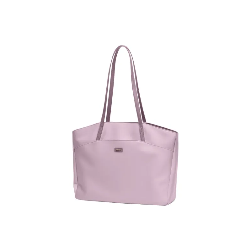 POLO Polyester Handbag Shoulder Bag Large Size Women's Beige Apricot/Black/Light Purple-12