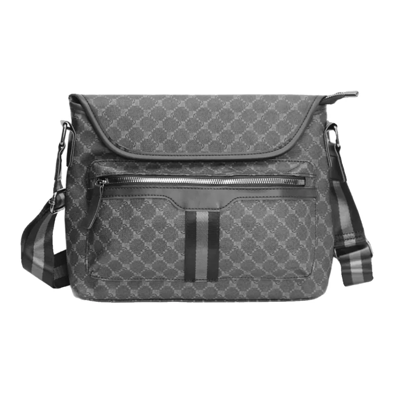 Slazenger PU Shoulder Bag, Crossbody Bag Men's Gray Black-0